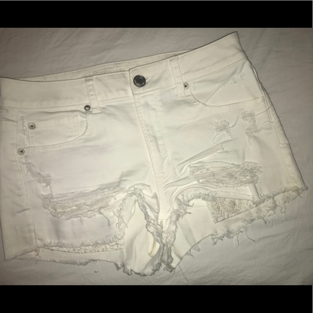 White Jean Shorts